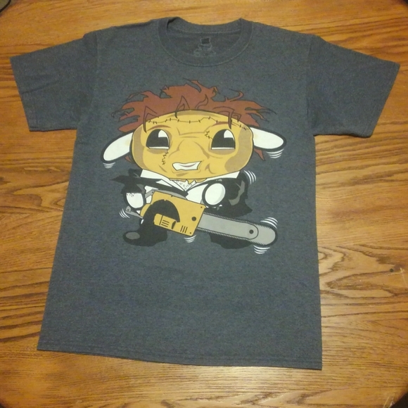 Hanes Other - Leatherface Horror cartoon Shirt Gray Small